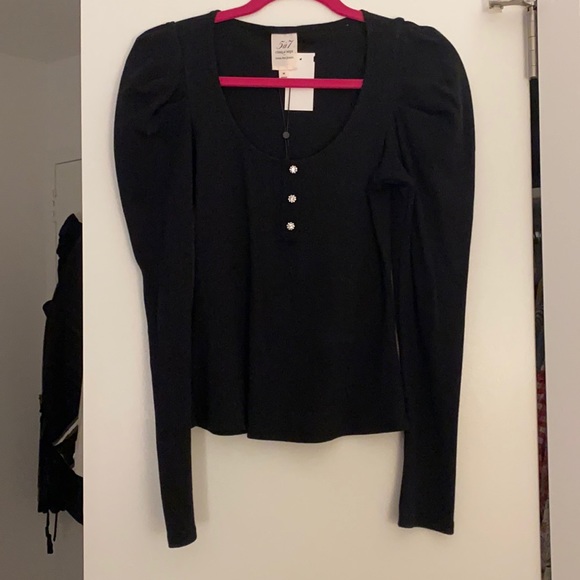 cinq a sept Tops - Cinq A Sept Jordan Puff Sleeve Top